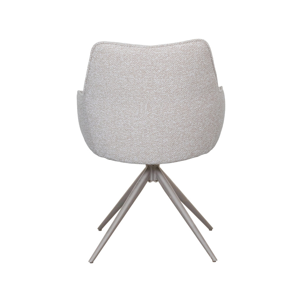 LABEL51 Eetkamerstoel Sawa - Naturel - Royal Boucle - Taupe Metaal