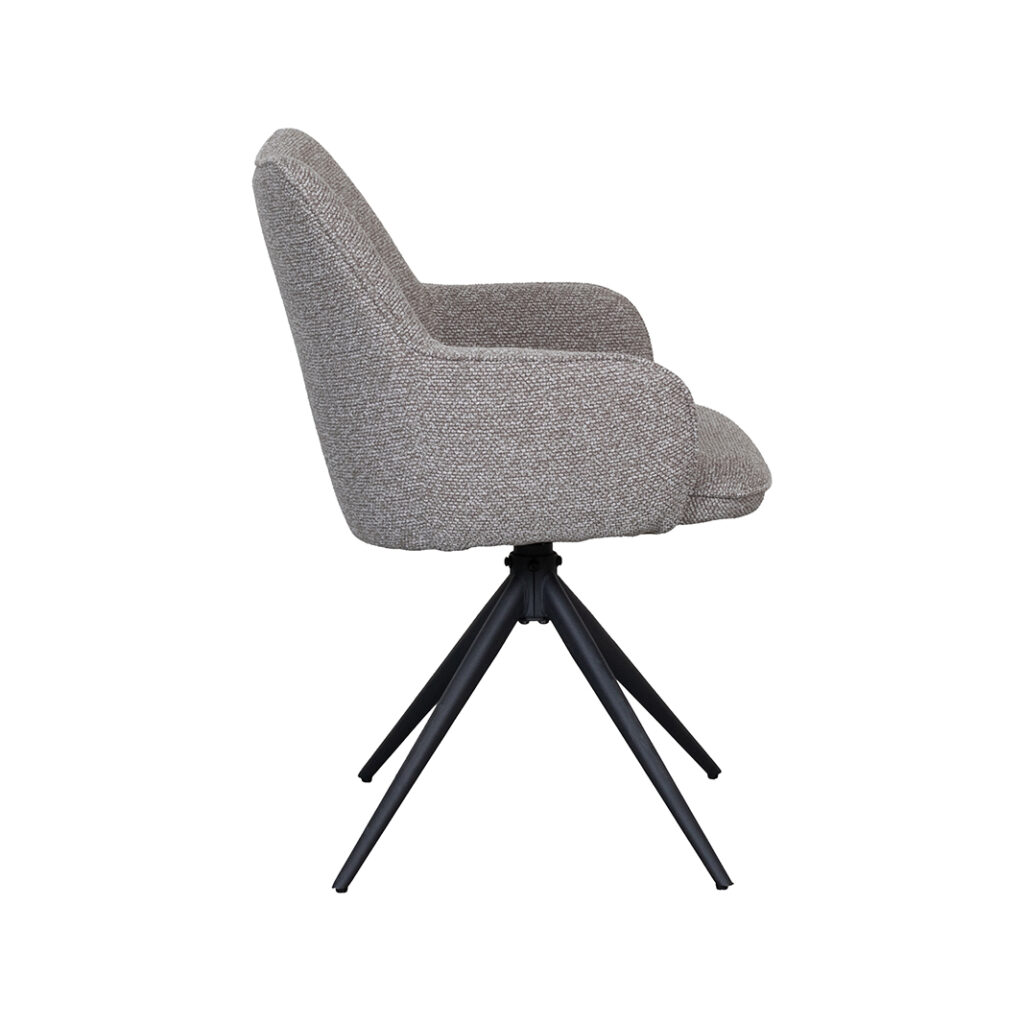 pro_108865_img_9397732 LABEL51 Eetkamerstoel Sawa - Mushroom - Royal Boucle - Zwart Metaal