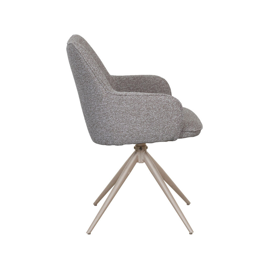 pro_108866_img_9397727 LABEL51 Eetkamerstoel Sawa - Mushroom - Royal Boucle - Taupe Metaal