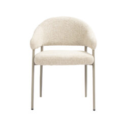 LABEL51 Eetkamerstoel Sora - Naturel - Royal Boucle - Taupe Metaal