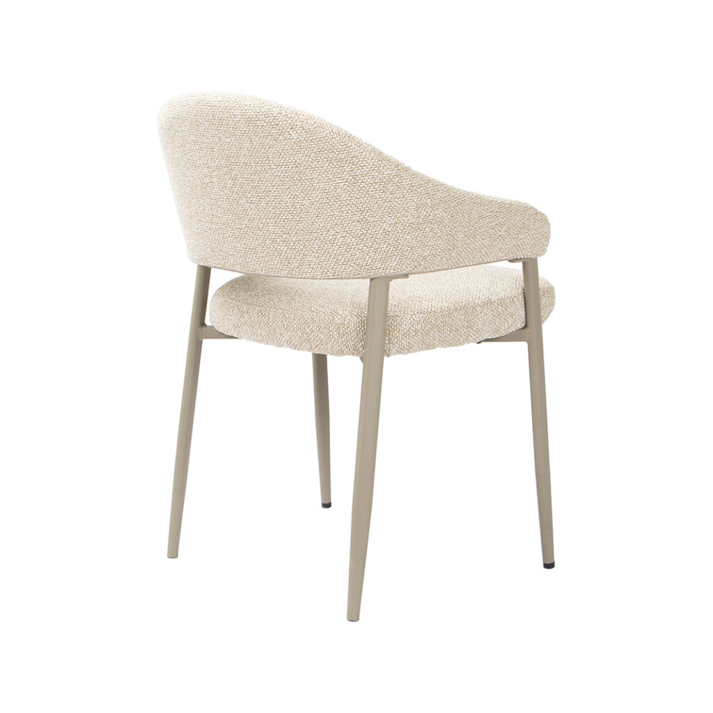 LABEL51 Eetkamerstoel Sora - Naturel - Royal Boucle - Taupe Metaal