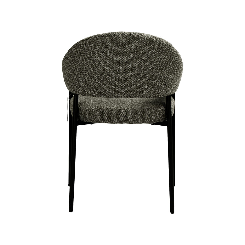LABEL51 Eetkamerstoel Sora - Mushroom - Royal Boucle - Zwart Metaal