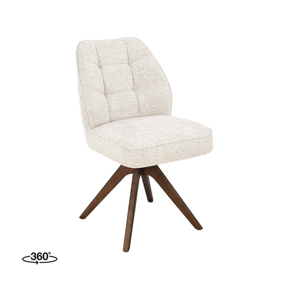 LABEL51 Eetkamerstoel Yuto - Naturel - Prestige - Walnoot Hout