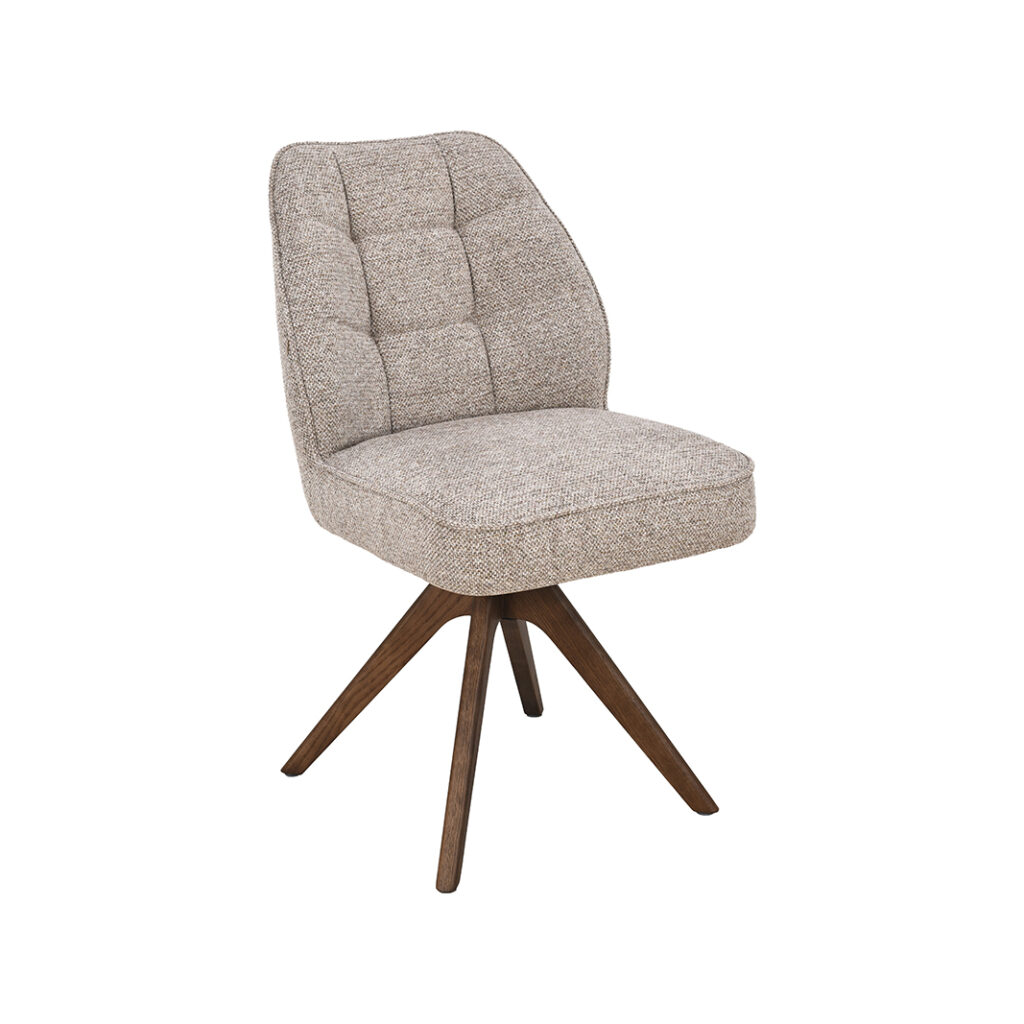 LABEL51 Eetkamerstoel Yuto - Beige - Prestige - Walnoot Hout