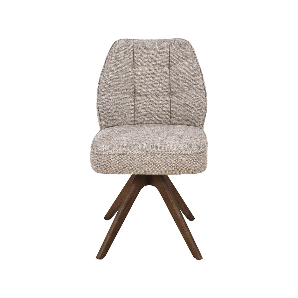 LABEL51 Eetkamerstoel Yuto - Beige - Prestige - Walnoot Hout