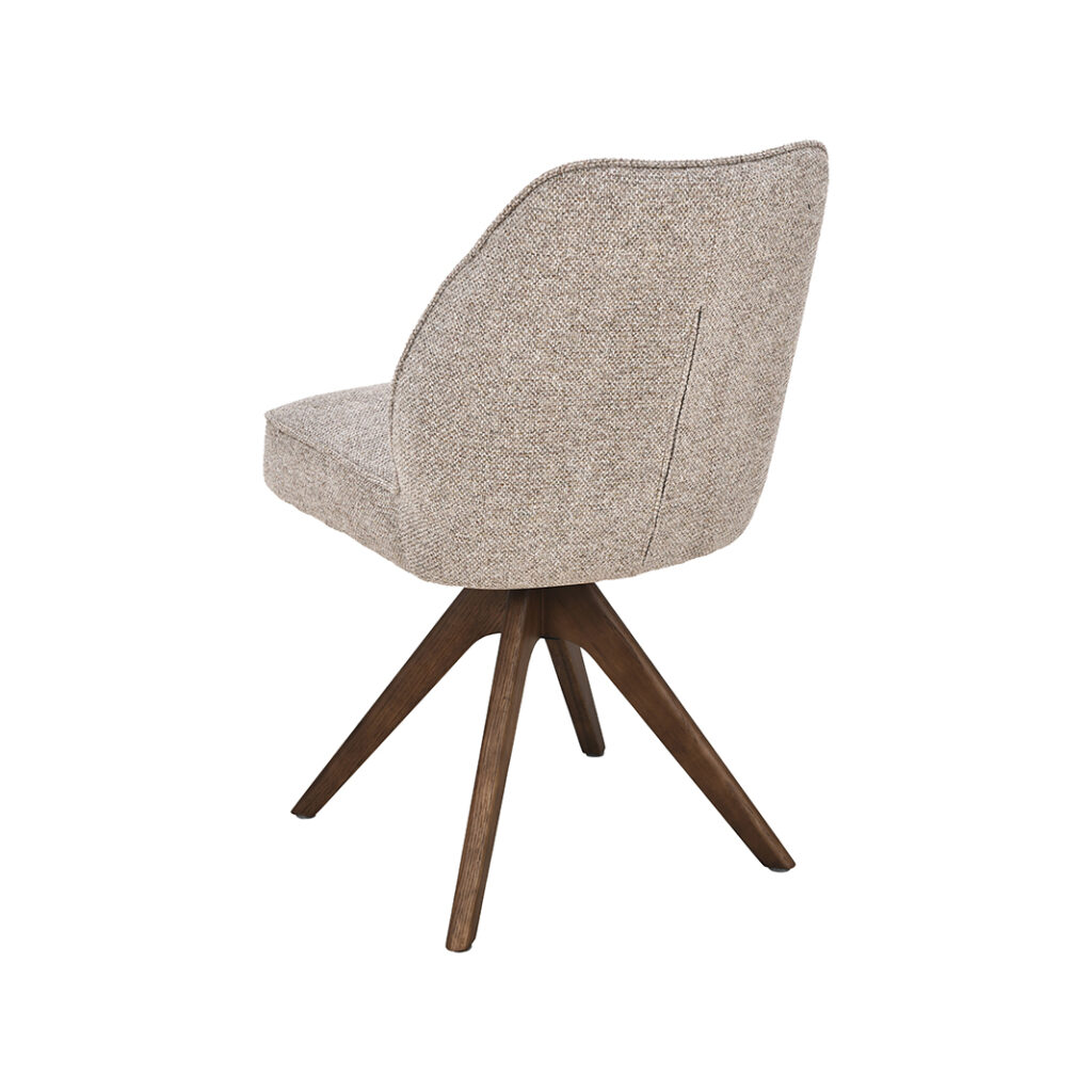LABEL51 Eetkamerstoel Yuto - Beige - Prestige - Walnoot Hout