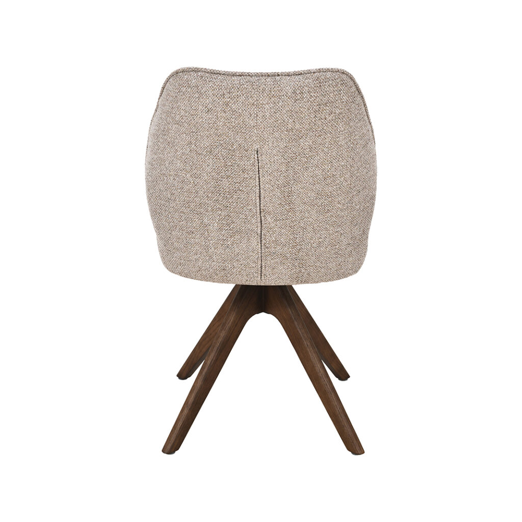 LABEL51 Eetkamerstoel Yuto - Beige - Prestige - Walnoot Hout