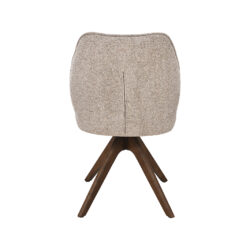 LABEL51 Eetkamerstoel Yuto - Beige - Prestige - Walnoot Hout