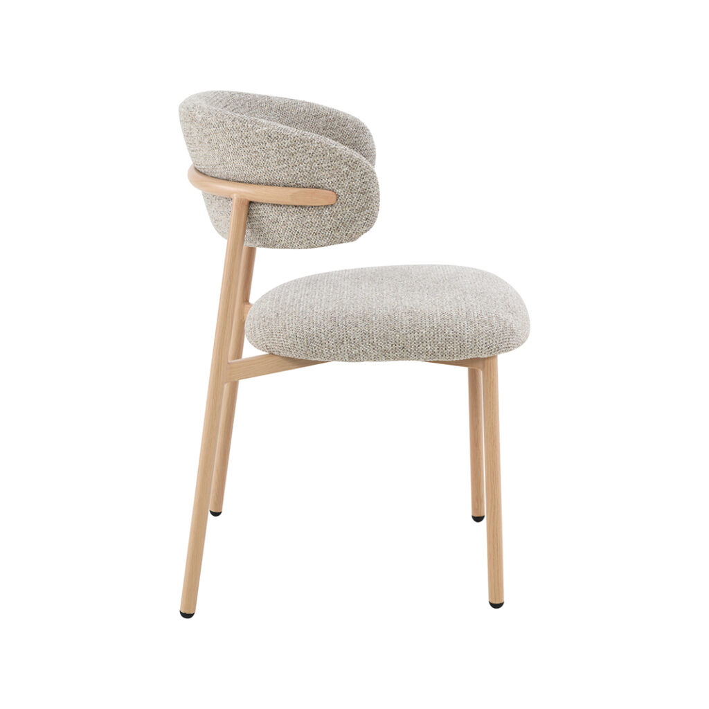 LABEL51 Eetkamerstoel Kaito - Beige - Prestige - Naturel Metaal