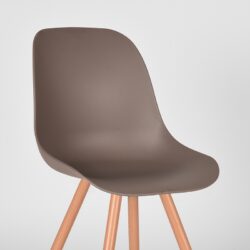 LABEL51 Eetkamerstoel Rimini - Coffee - PP - Naturel Metaal