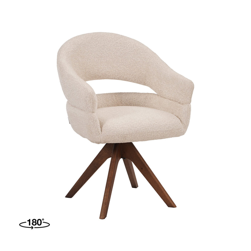 LABEL51 Eetkamerstoel Sofia - Naturel - Superb - Espresso Hout