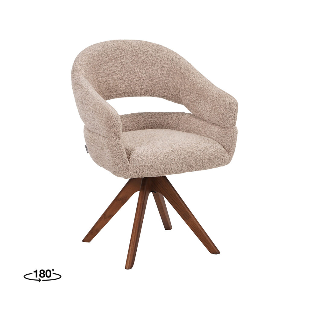 LABEL51 Eetkamerstoel Sofia - Beige - Superb - Espresso Hout