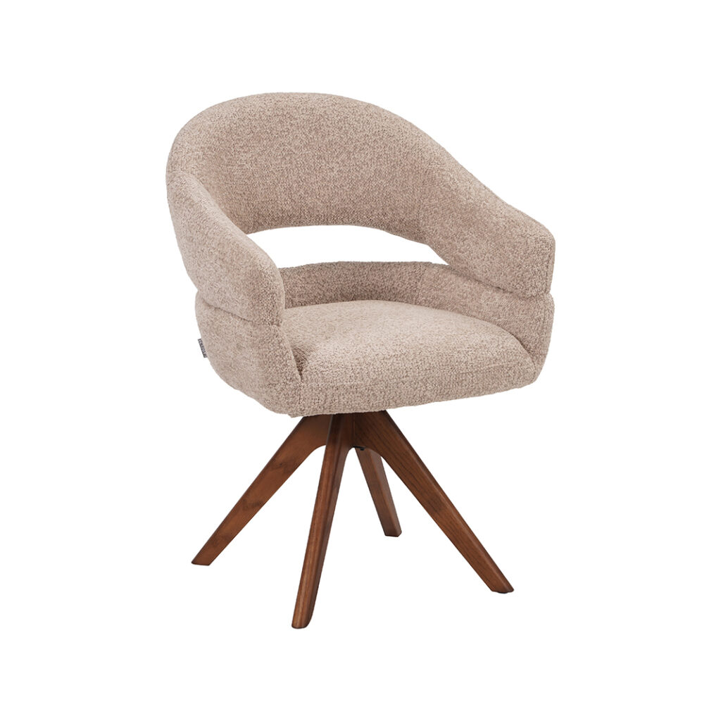 LABEL51 Eetkamerstoel Sofia - Beige - Superb - Espresso Hout