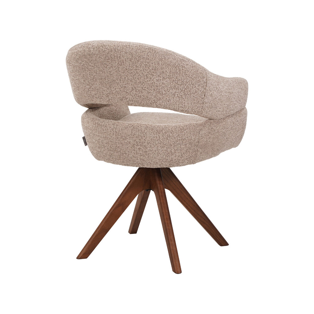 LABEL51 Eetkamerstoel Sofia - Beige - Superb - Espresso Hout