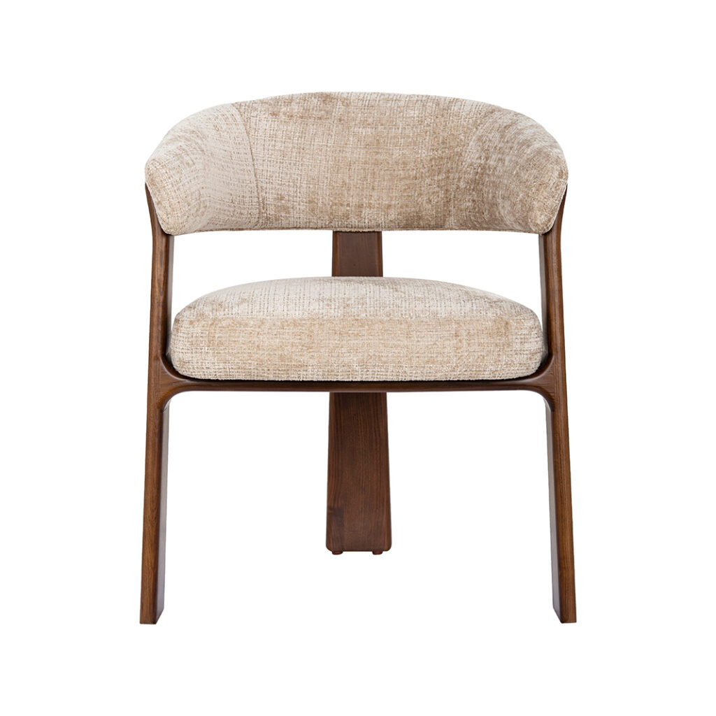 LABEL51 Eetkamerstoel Nice - Beige - Cremona - Walnoot Hout