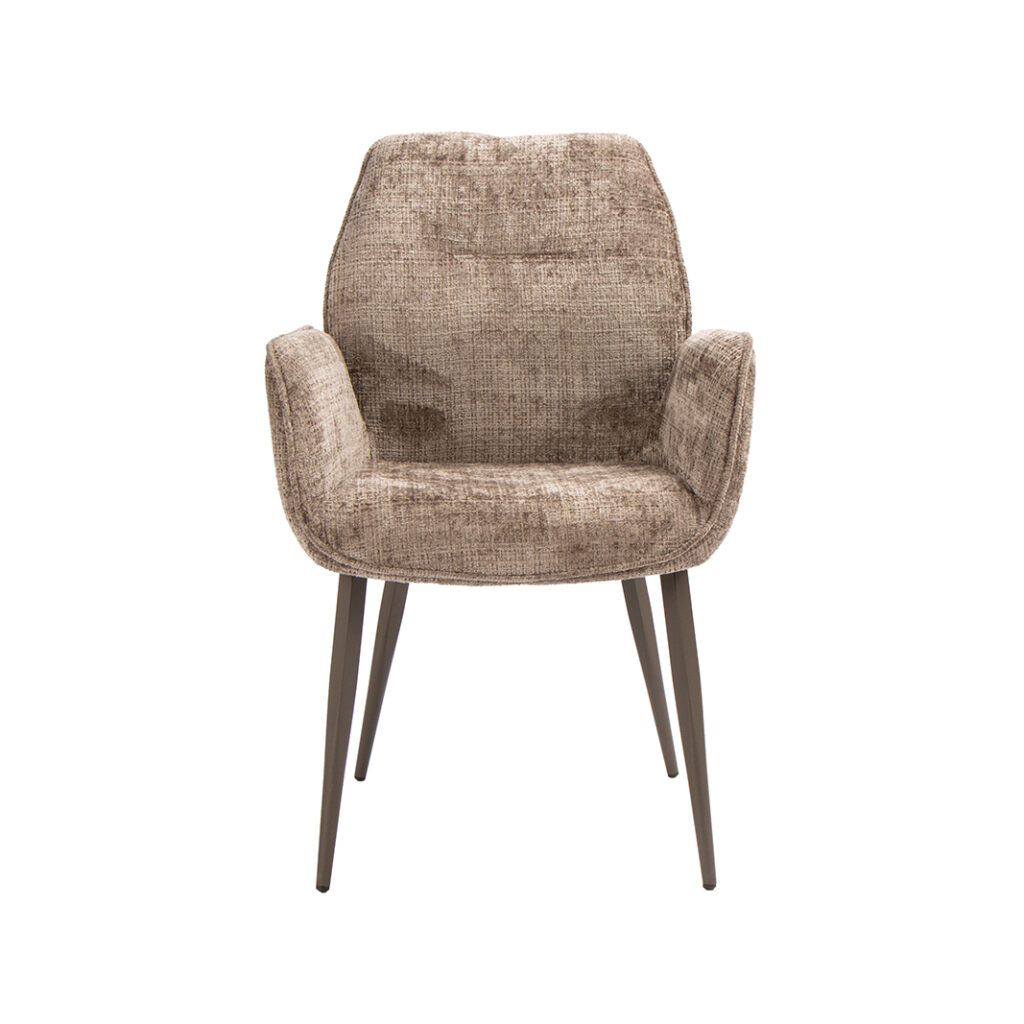 LABEL51 Eetkamerstoel Mayson - Taupe - Cremona - Zwart Metaal