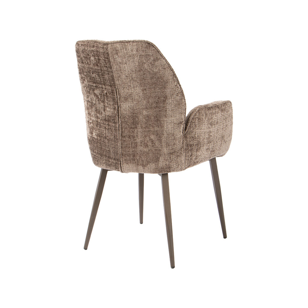 LABEL51 Eetkamerstoel Mayson - Taupe - Cremona - Zwart Metaal
