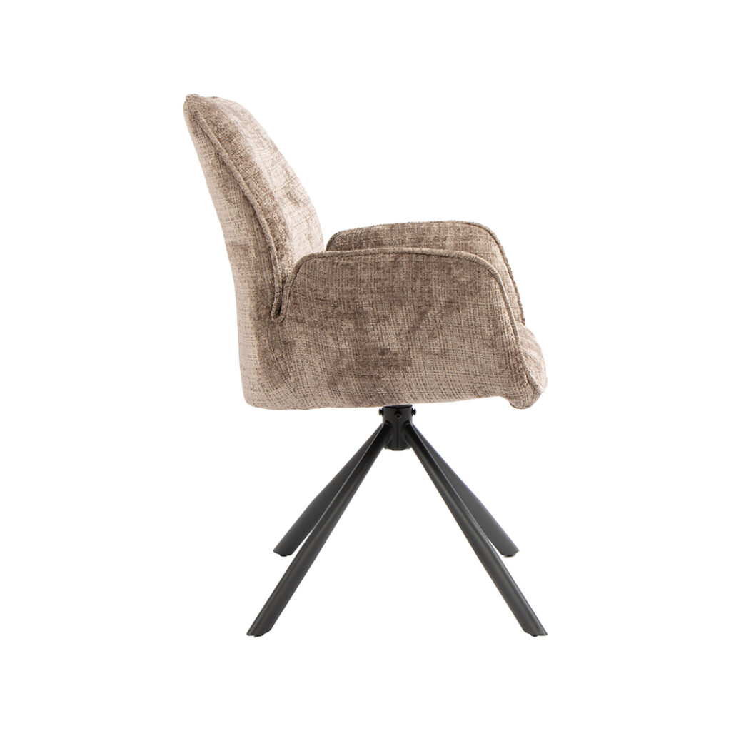 pro_116793_img_9450066 LABEL51 Eetkamerstoel Jill - Taupe - Cremona - Zwart Metaal