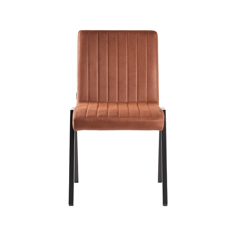 pro_1386_img_9395333 LABEL51 Eetkamerstoel Matz - Cognac - Microvezel - Zwart Metaal