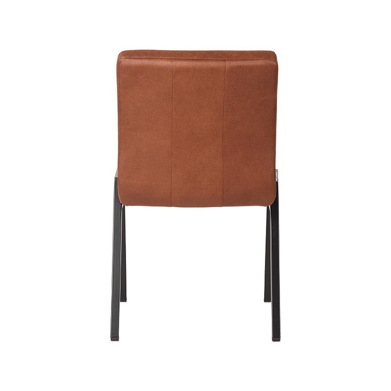 pro_1386_img_9395335 LABEL51 Eetkamerstoel Matz - Cognac - Microvezel - Zwart Metaal