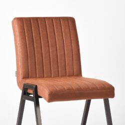 pro_1386_img_9395336 LABEL51 Eetkamerstoel Matz - Cognac - Microvezel - Zwart Metaal