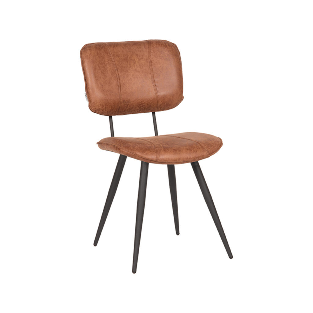 pro_21192_img_9393401 LABEL51 Eetkamerstoel Fos - Cognac - Leder - Zwart Metaal