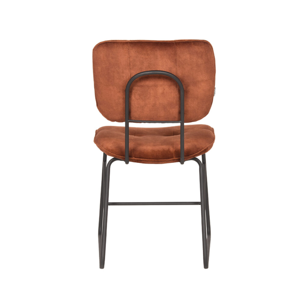 LABEL51 Eetkamerstoel Dez - Rust - Velours - Zwart Metaal