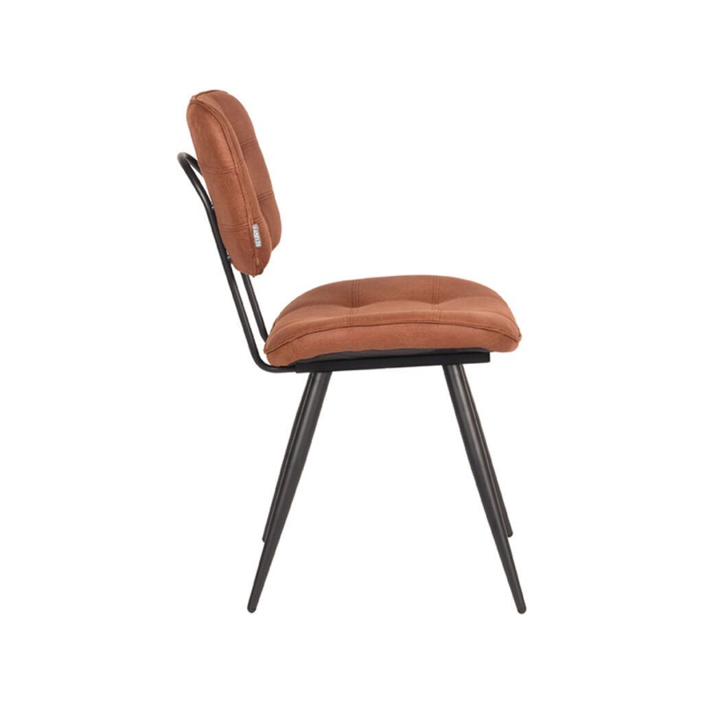 pro_23738_img_9393594 LABEL51 Eetkamerstoel Gus - Cognac - Microvezel - Zwart Metaal