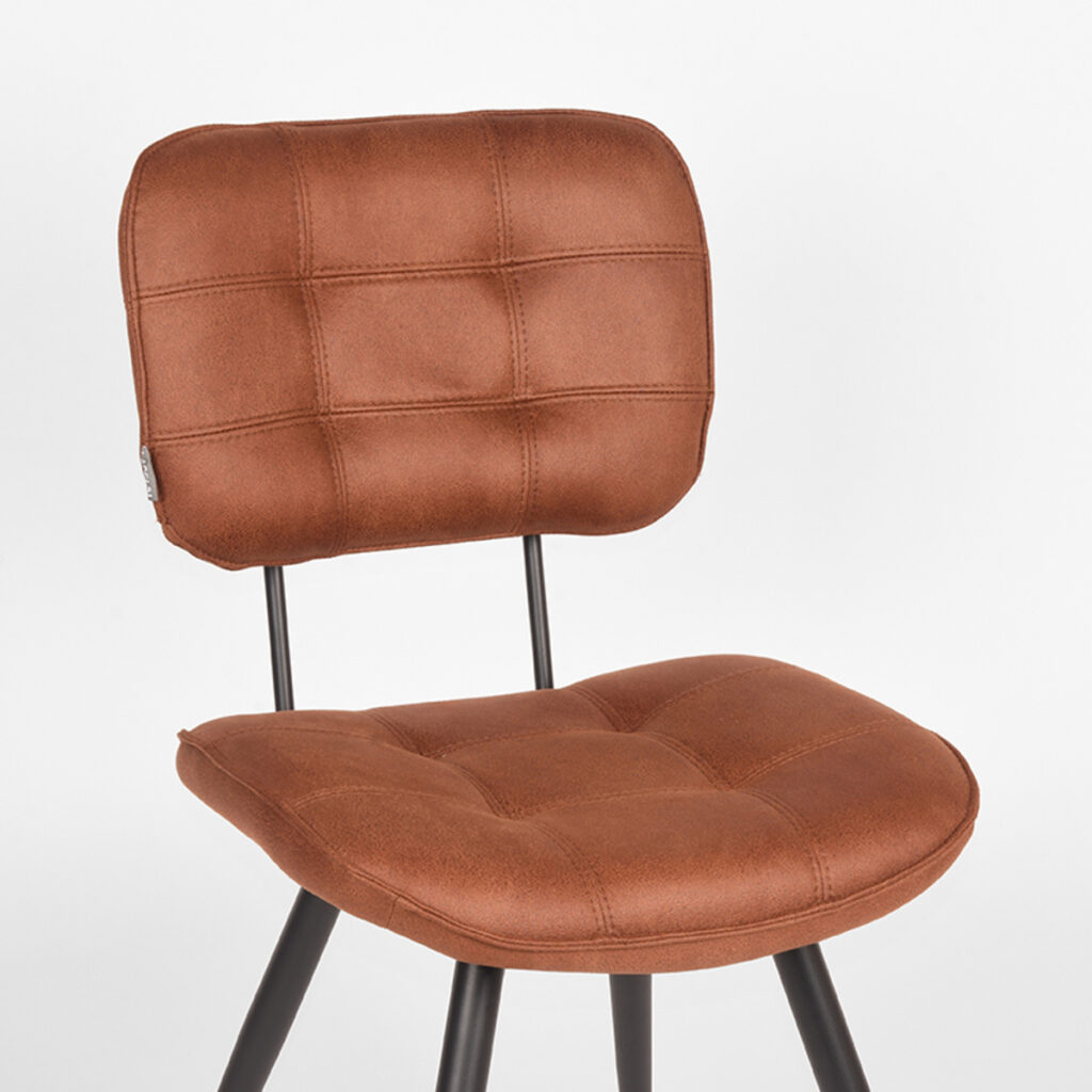 pro_23738_img_9393596 LABEL51 Eetkamerstoel Gus - Cognac - Microvezel - Zwart Metaal