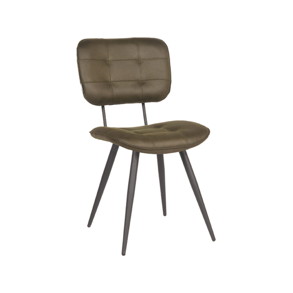 pro_23740_img_9393605 LABEL51 Eetkamerstoel Gus - Army - Microvezel - Zwart Metaal