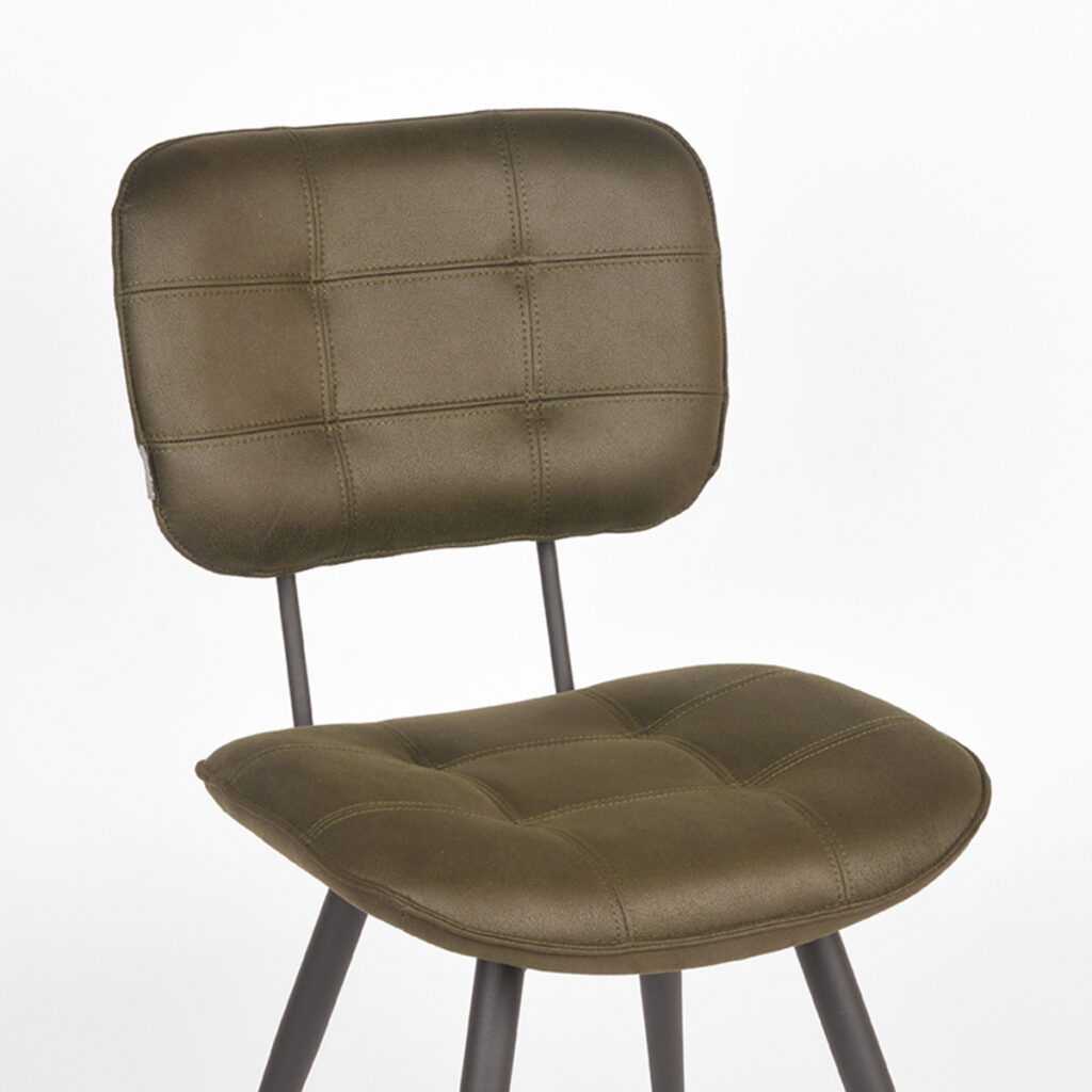 pro_23740_img_9393609 LABEL51 Eetkamerstoel Gus - Army - Microvezel - Zwart Metaal