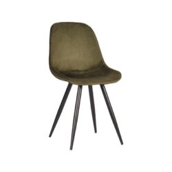 pro_6783_img_9392508 LABEL51 Eetkamerstoel Capri - Army - Fluweel - Zwart Metaal