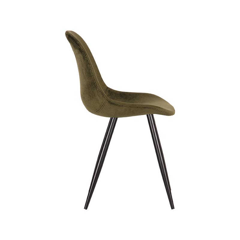 pro_6783_img_9392510 LABEL51 Eetkamerstoel Capri - Army - Fluweel - Zwart Metaal