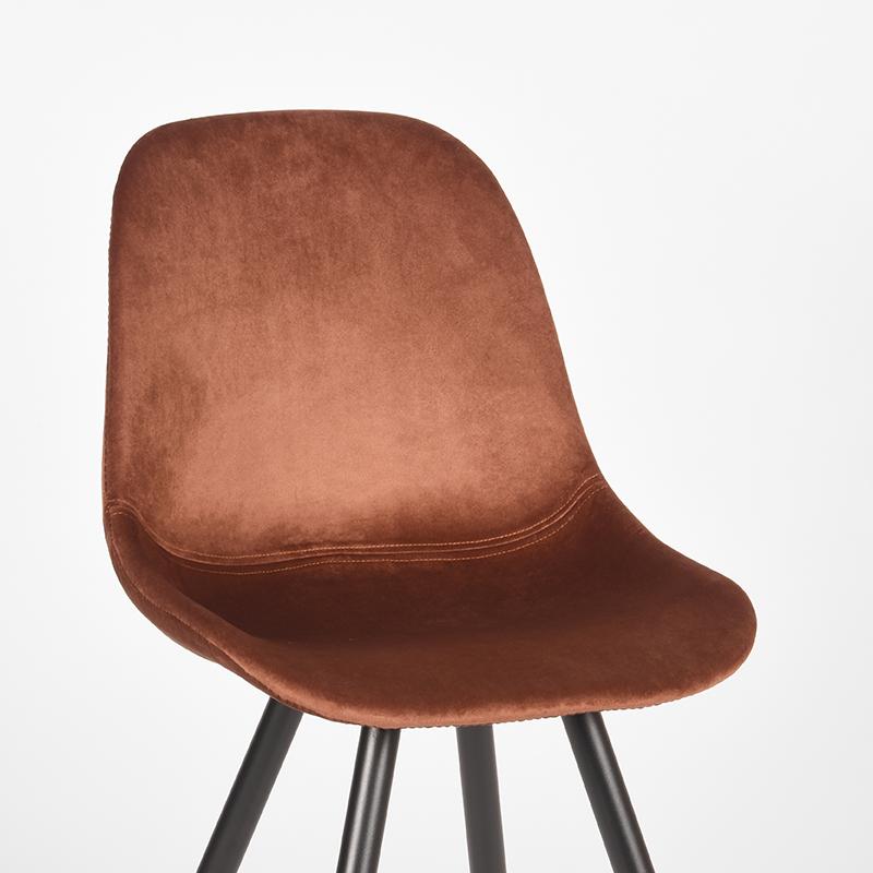 LABEL51 Eetkamerstoel Capri - Rust - Fluweel - Zwart Metaal