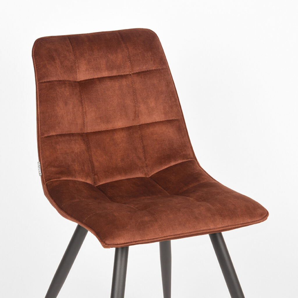 pro_74327_img_9394050 LABEL51 Eetkamerstoel Jelt - Rust - Velours - Zwart Metaal
