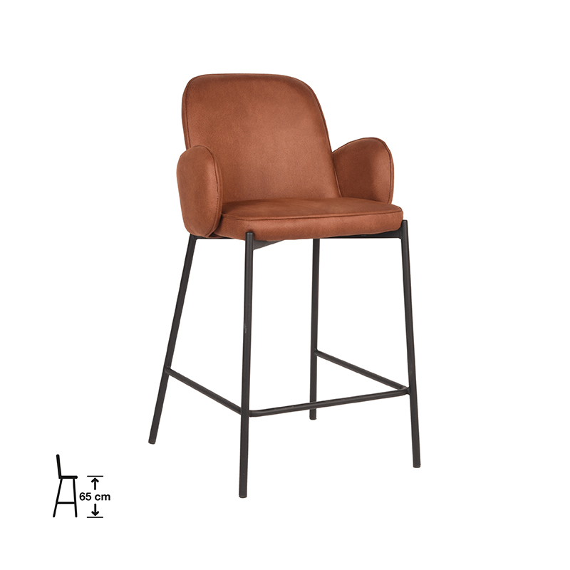 pro_74335_img_9393981 LABEL51 Barkruk Jari - Cognac - Microvezel - Laag