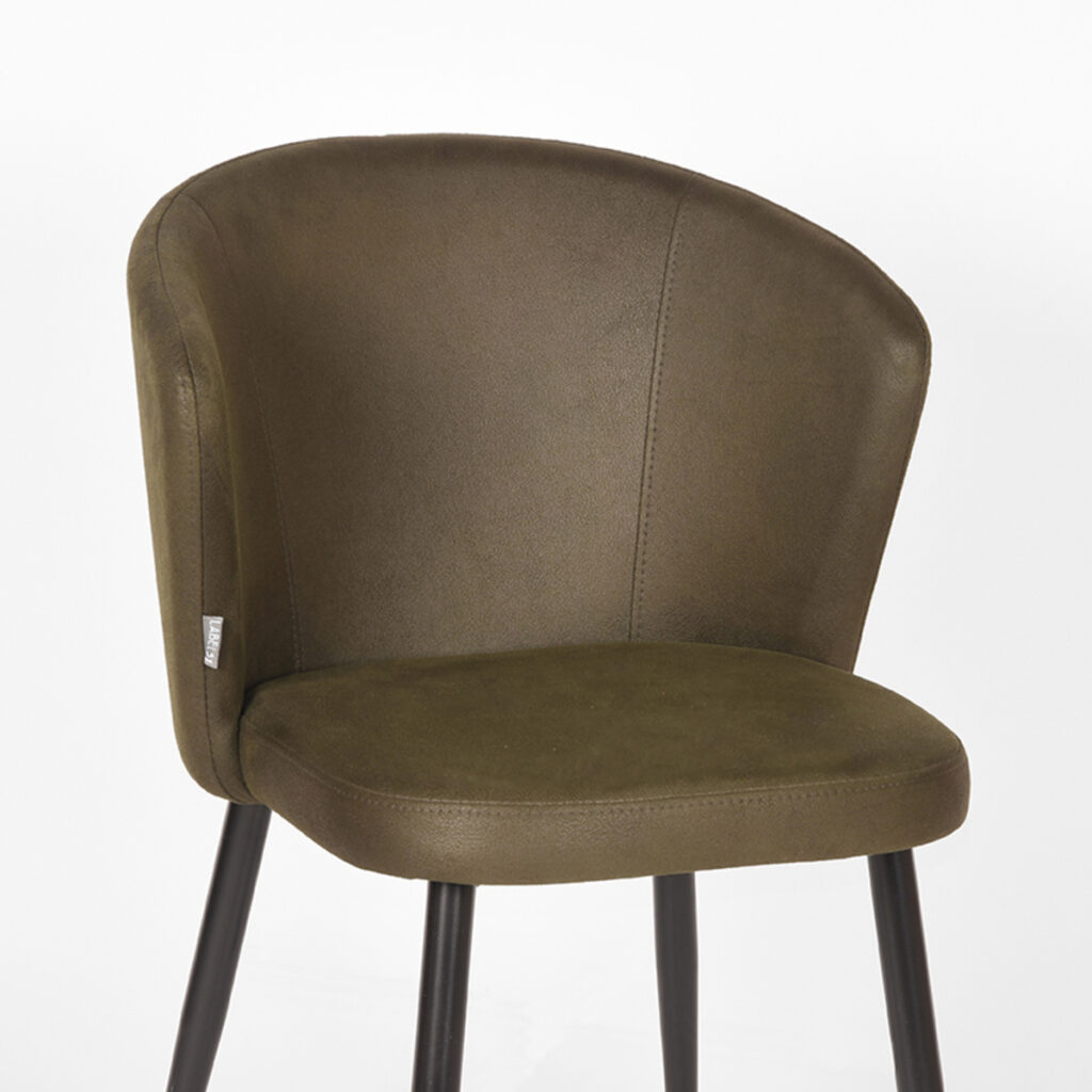pro_74914_img_9399153 LABEL51 Eetkamerstoel Wave - Army - Microvezel - Zwart Metaal