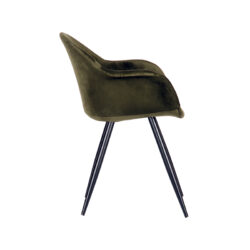 pro_7492_img_9393382 LABEL51 Eetkamerstoel Forli - Army - Fluweel - Zwart Metaal