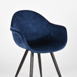 pro_7495_img_9393375 LABEL51 Eetkamerstoel Forli - Blauw - Fluweel - Zwart Metaal