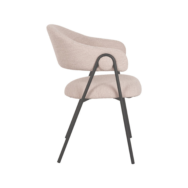 pro_77459_img_9394986 LABEL51 Eetkamerstoel Lowen - Naturel - Boucle - Zwart Metaal