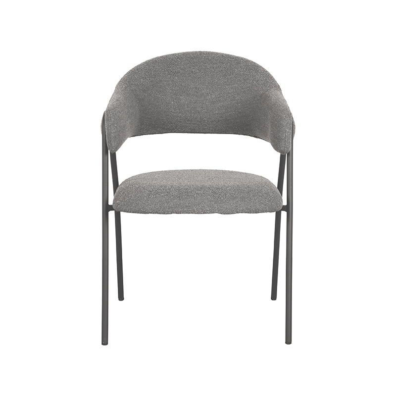 pro_77460_img_9394974 LABEL51 Eetkamerstoel Lowen - Grijs - Boucle - Zwart Metaal