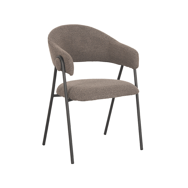 pro_77461_img_9394978 LABEL51 Eetkamerstoel Lowen - Bruin - Boucle - Zwart Metaal