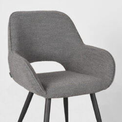 pro_79234_img_9393126 LABEL51 Eetkamerstoel Fer - Grijs - Boucle - Zwart Metaal