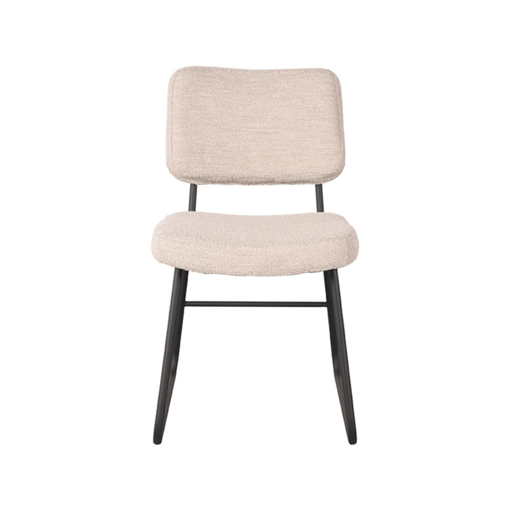 pro_79257_img_9396173 LABEL51 Eetkamerstoel Noah - Naturel - Boucle - Zwart Metaal