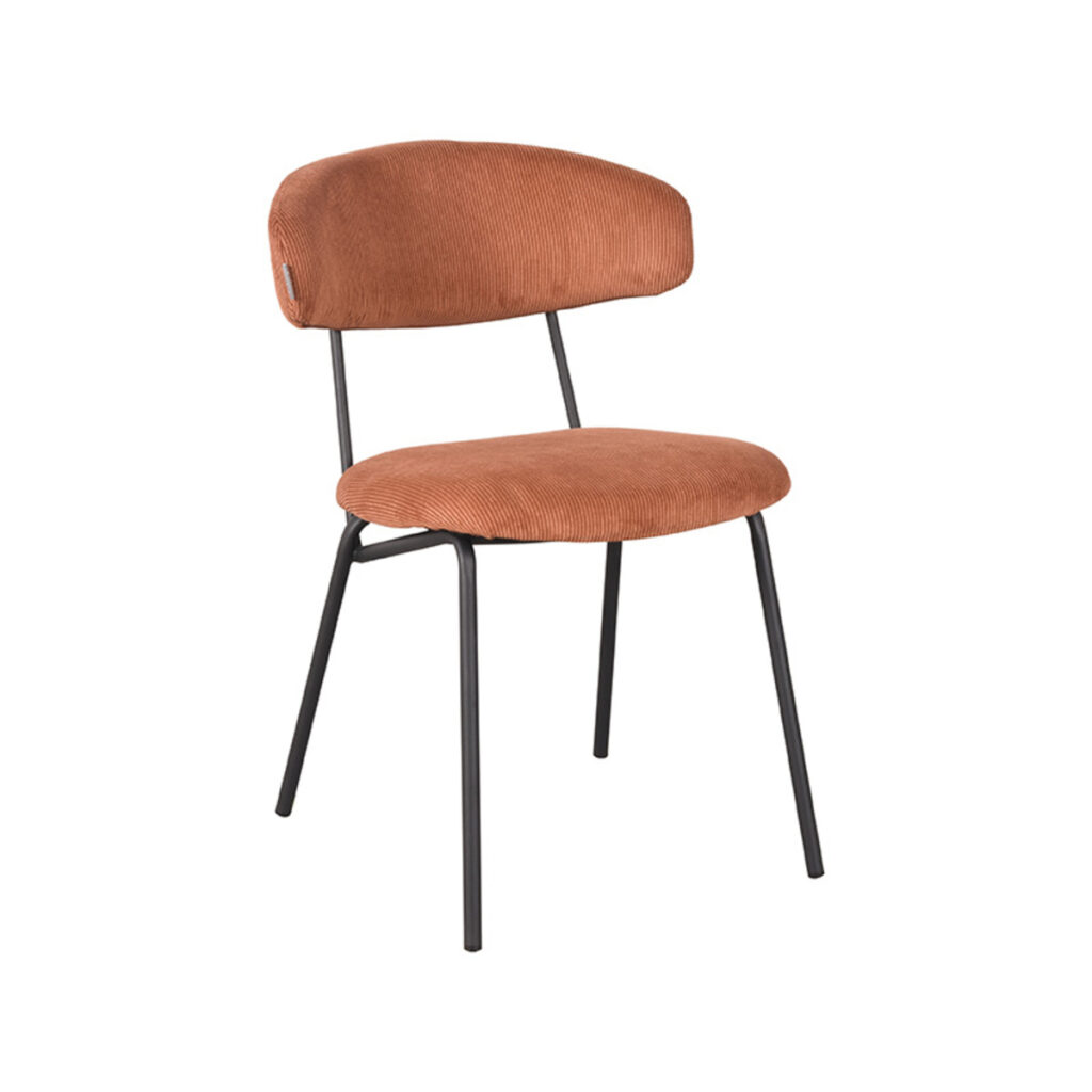 pro_79267_img_9399275 LABEL51 Eetkamerstoel Zack - Rust - Ribcord - Zwart Metaal