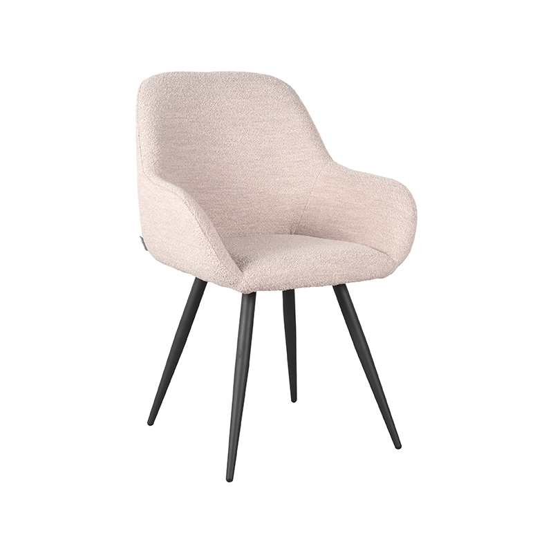 pro_79316_img_9393107 LABEL51 Eetkamerstoel Fender - Naturel - Boucle - Zwart Metaal