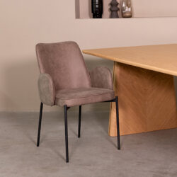 pro_79974_img_9394139 LABEL51 Eetkamerstoel Joni - Taupe - Micro Suede - Zwart Metaal