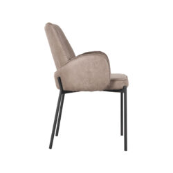 pro_79974_img_9394142 LABEL51 Eetkamerstoel Joni - Taupe - Micro Suede - Zwart Metaal