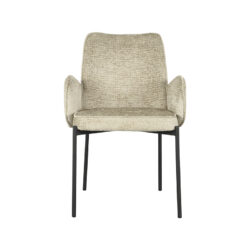 LABEL51 Eetkamerstoel Joni - Beige - Elegance - Zwart Metaal