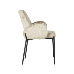 LABEL51 Eetkamerstoel Joni - Beige - Elegance - Zwart Metaal